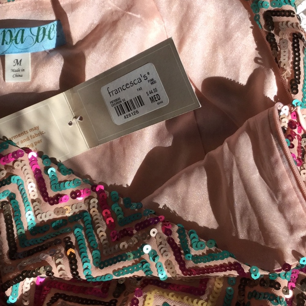 NWT Francesca’s Med Sequin Skirt Side Zip - Picture 4 of 4